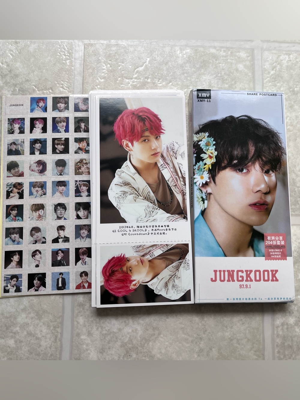 BTS JK Love Yourself World Tour Unofficial Postcards and Stickers From Japan
